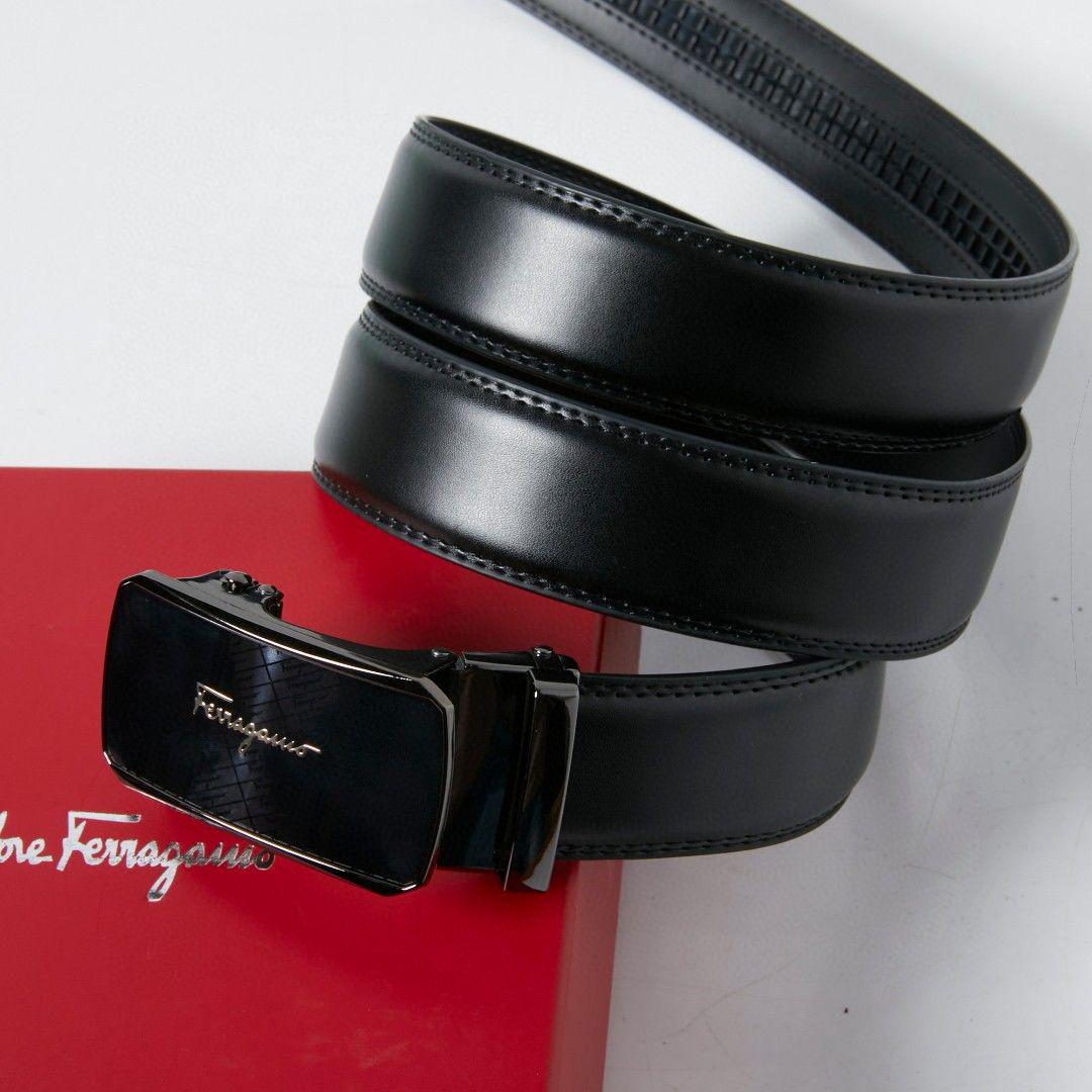Salvatore Ferragamo ブラックレザーベルト 35mm 未使用】Salvatore Ferragamo ブラック レザーベルト