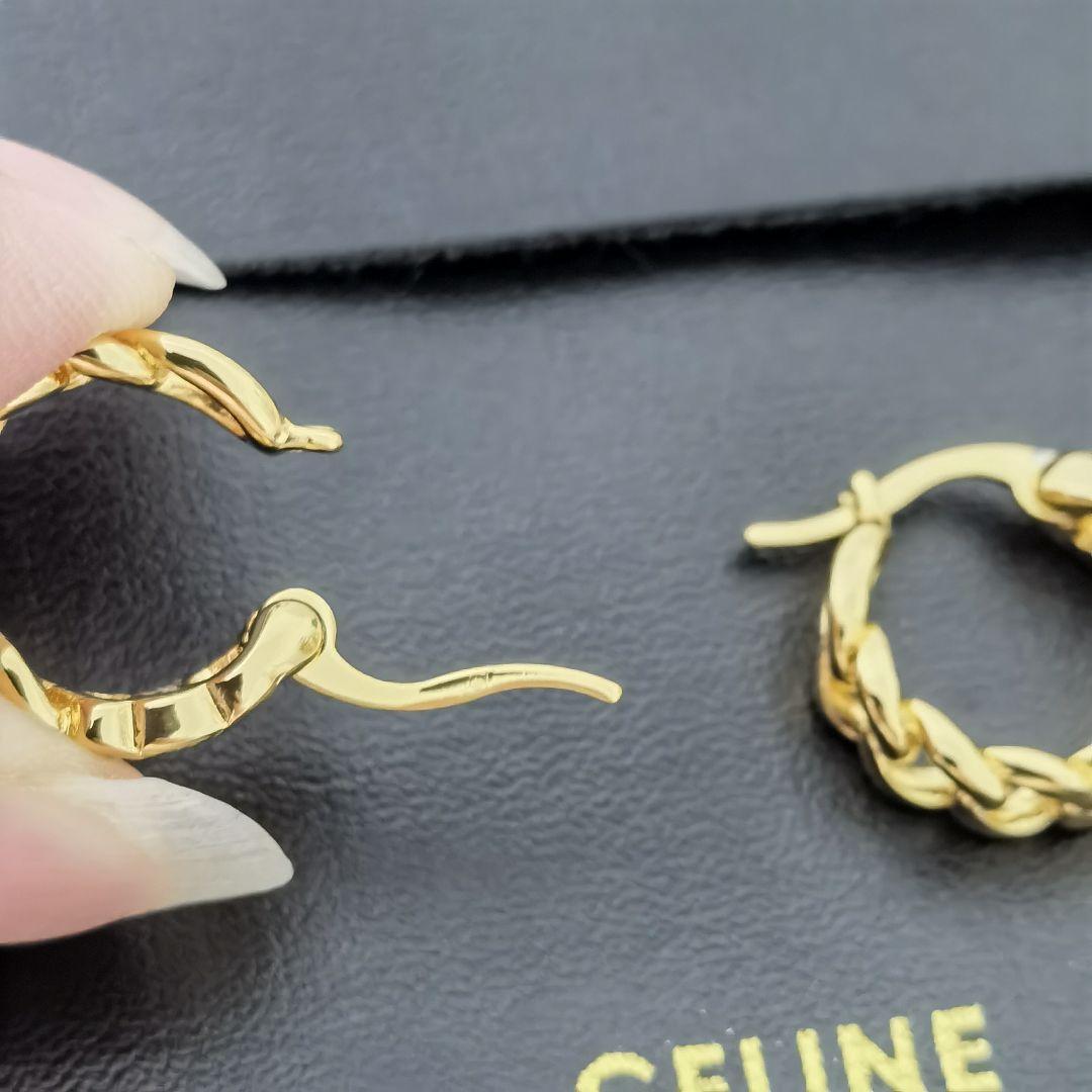 美品！CELINE トリオンフ スモール グルメット フープ ピアス