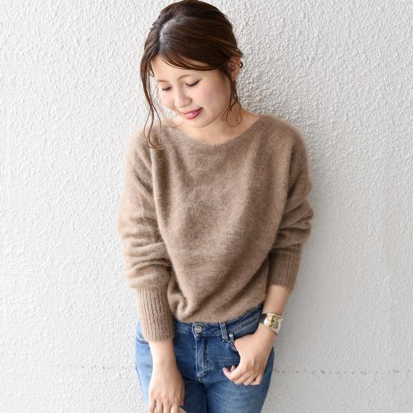 人気 ブランド チェック 美品 Khaju: 2WAYニットプルオーバー ベージュ ニット ニット+セーター