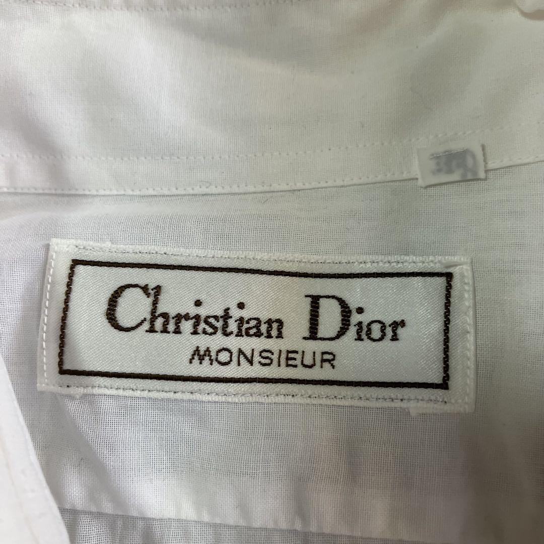 80s archive Christian diorガーゼプリーツシャツ白39