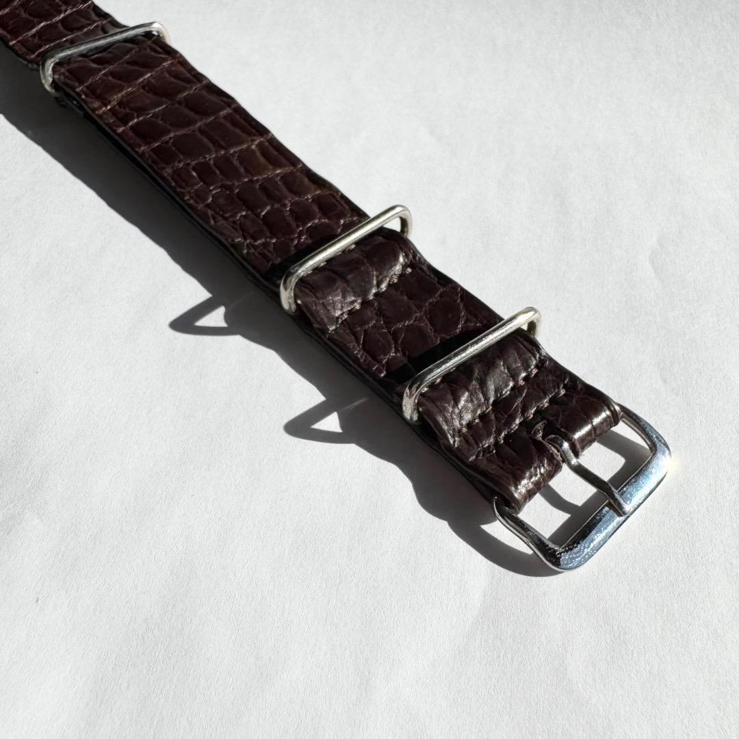 ＊20mm D.Brown Crocodile Nato Strap