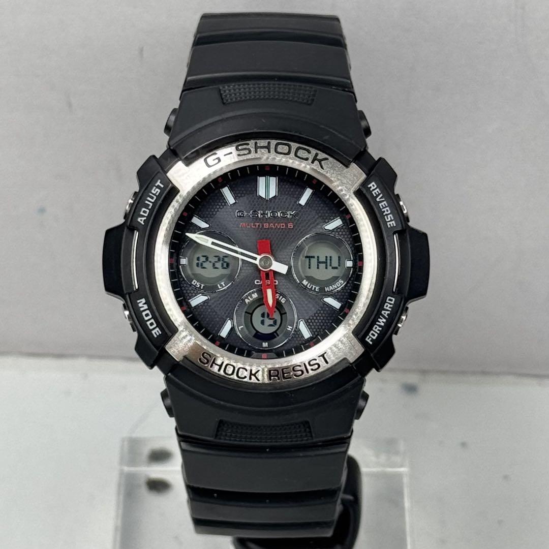 極美品 G-SHOCK AWG-M100A 電波ソーラー アナデジ ブラック