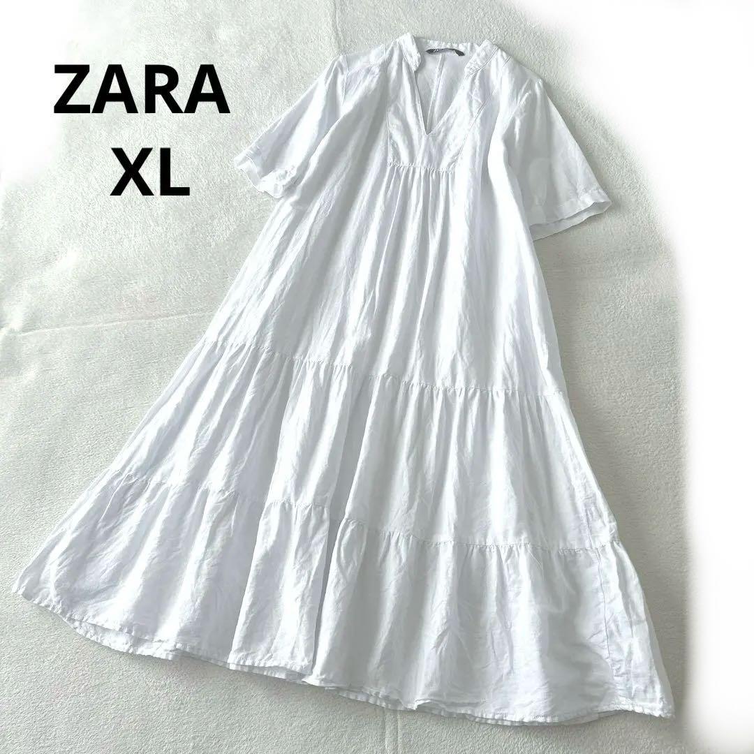 美品✨ZARA ザラ 大きいサイズ コットン リネン ワンピース