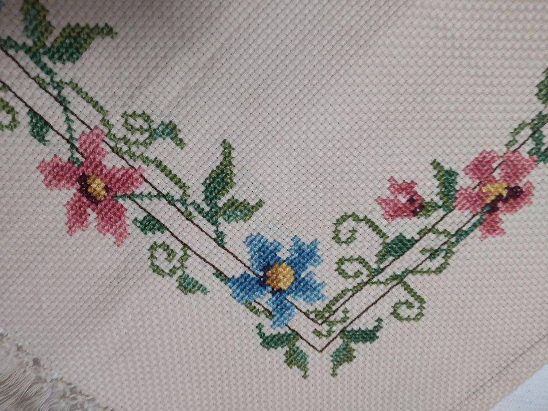 フランスアンティーク 刺繍 クロスステッチ バテンレース ボビン