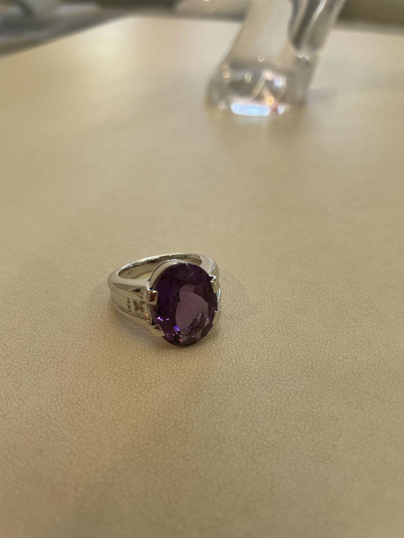【処分特価❗️】新品未使用♡silver台天然アメジストリング（ダイヤ入り）