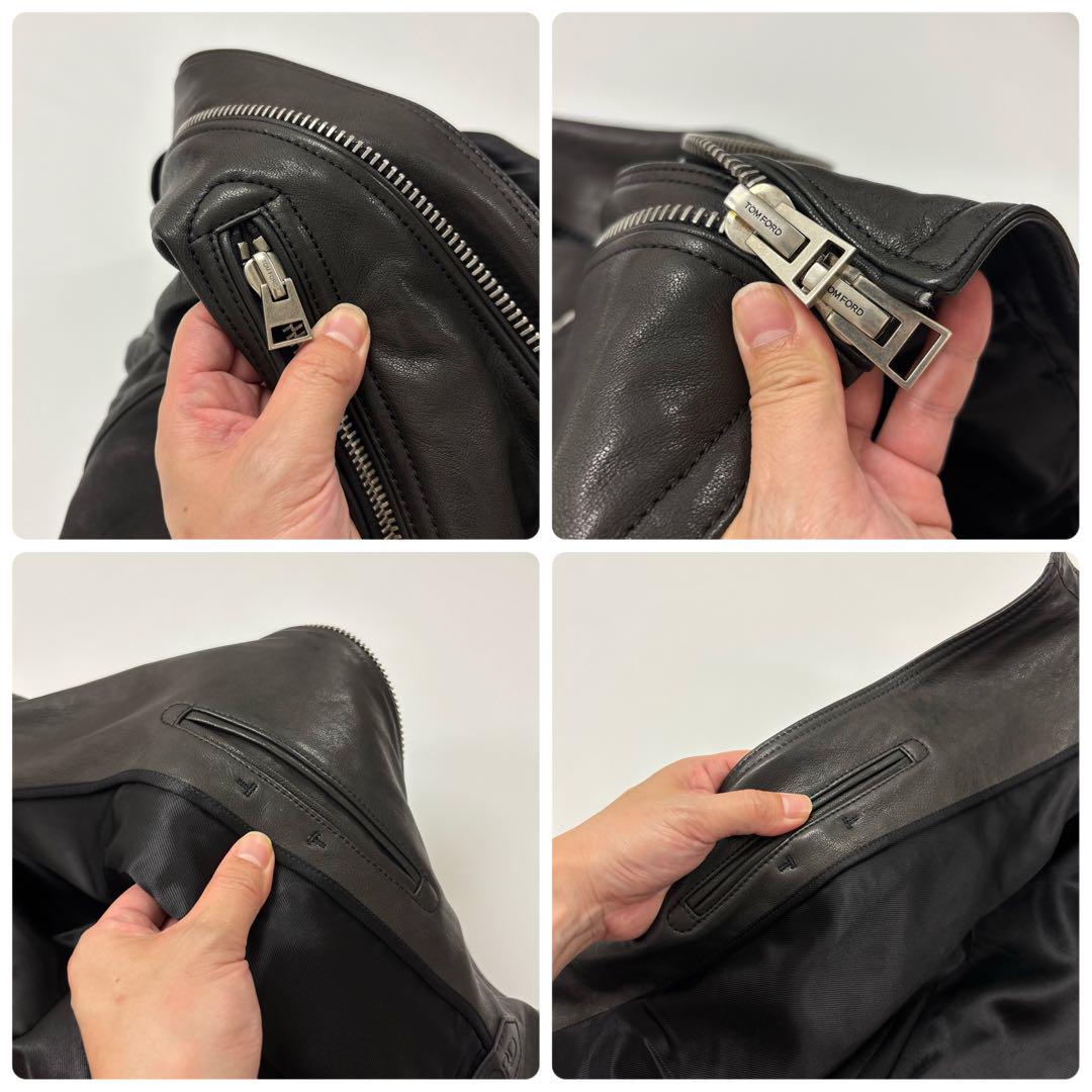 名作 TOM FORD BY410 LEATHER ICON BIKER 50