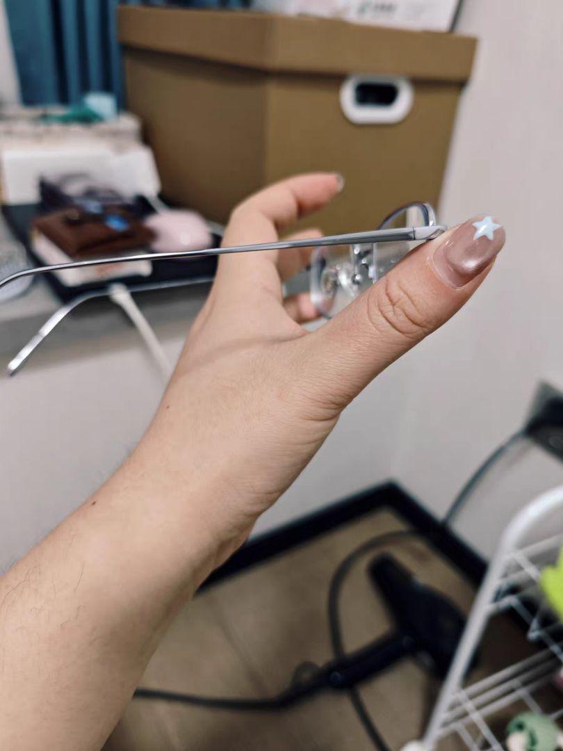 メタルフレーム 長方形眼鏡 レンズ付き