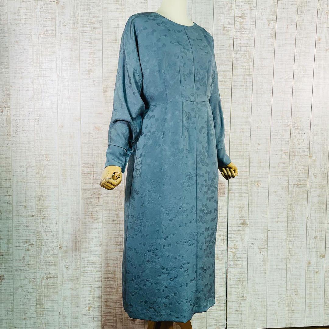 正絹綸子カフス袖総裏付きバックスリットワンピースM〜L 画像3