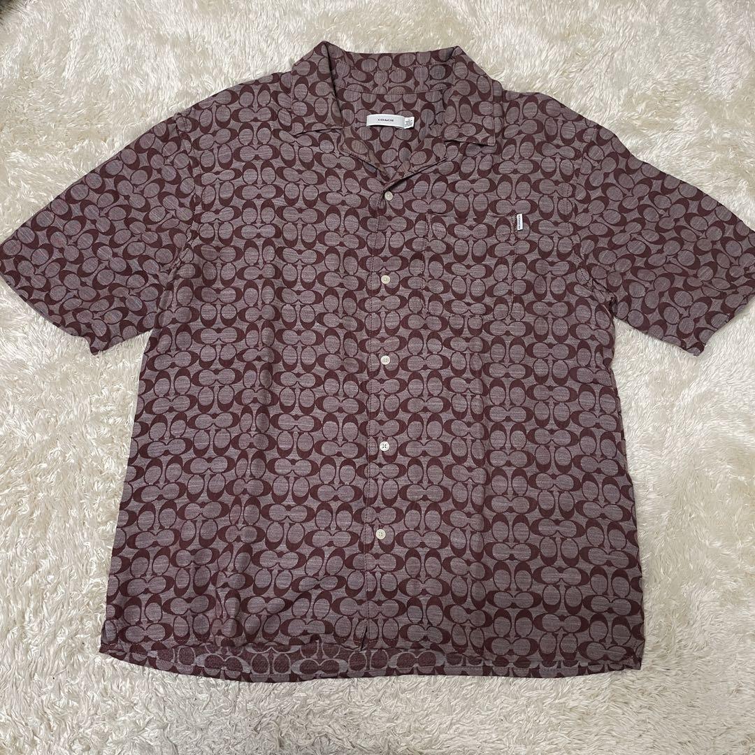 コーチ シグネチャー キャンプ Tシャツ　ワイン　Lサイズ