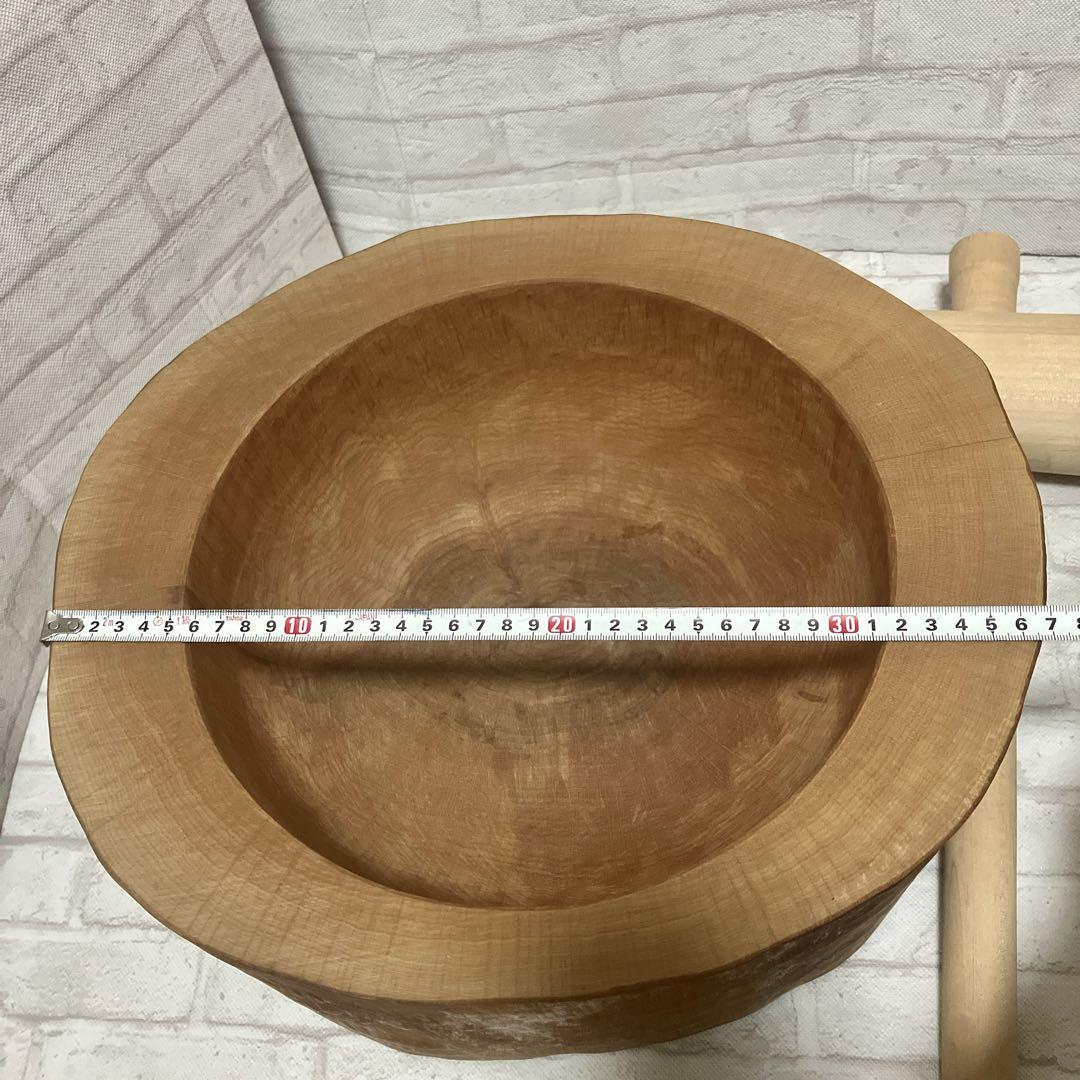 良品　天然木　餅つき　ミニうす杵セット　1升用