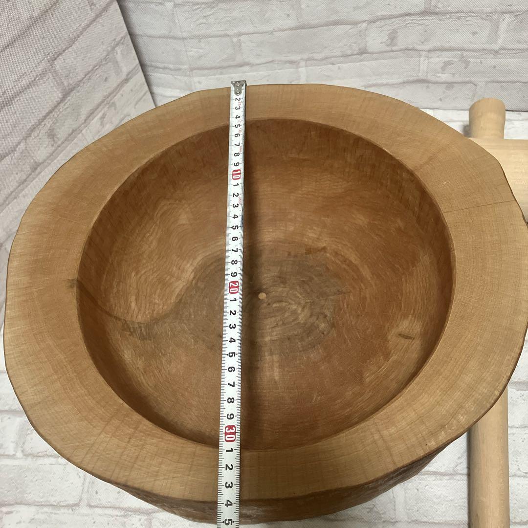 良品　天然木　餅つき　ミニうす杵セット　1升用