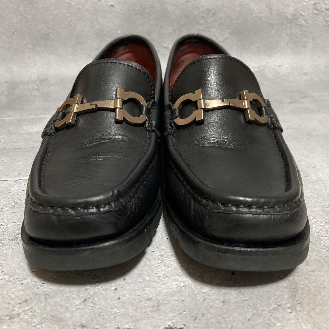 ✨サルヴァトーレフェラガモ ローファー ガンチーニ ネイビー レザー ✨ 中古・古着通販】Salvatore Ferragamo (サルヴァトーレ