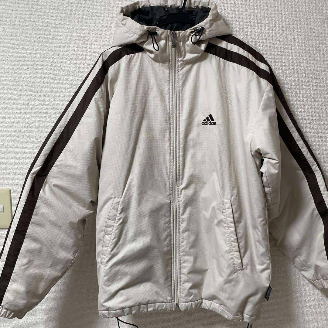 adidas ベージュホワイトストライプ ジャケット Sサイズ