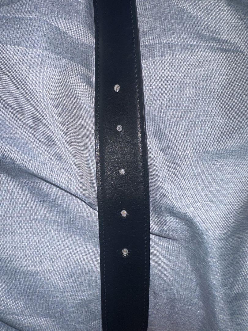 HERMESブラックレザー H型バックル ベルト