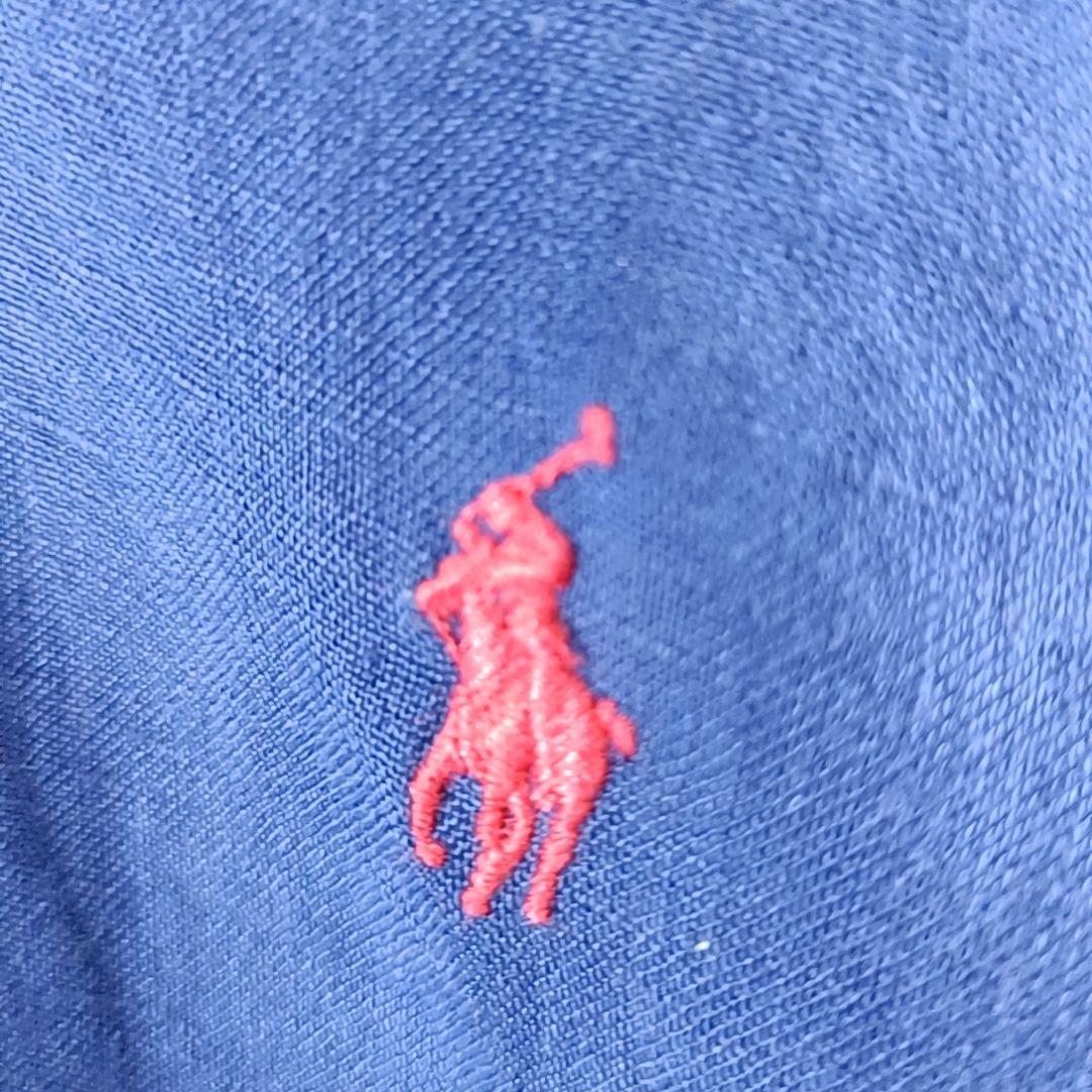 ラルフローレン✨リネン100% 長袖BDシャツ 麻 刺繍ロゴ ネイビー
