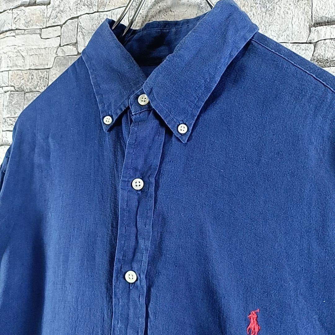 ラルフローレン　麻100% 長袖シャツ POLO RALPH LAUREN ポロ ラルフローレン シャツ 長袖 リネン