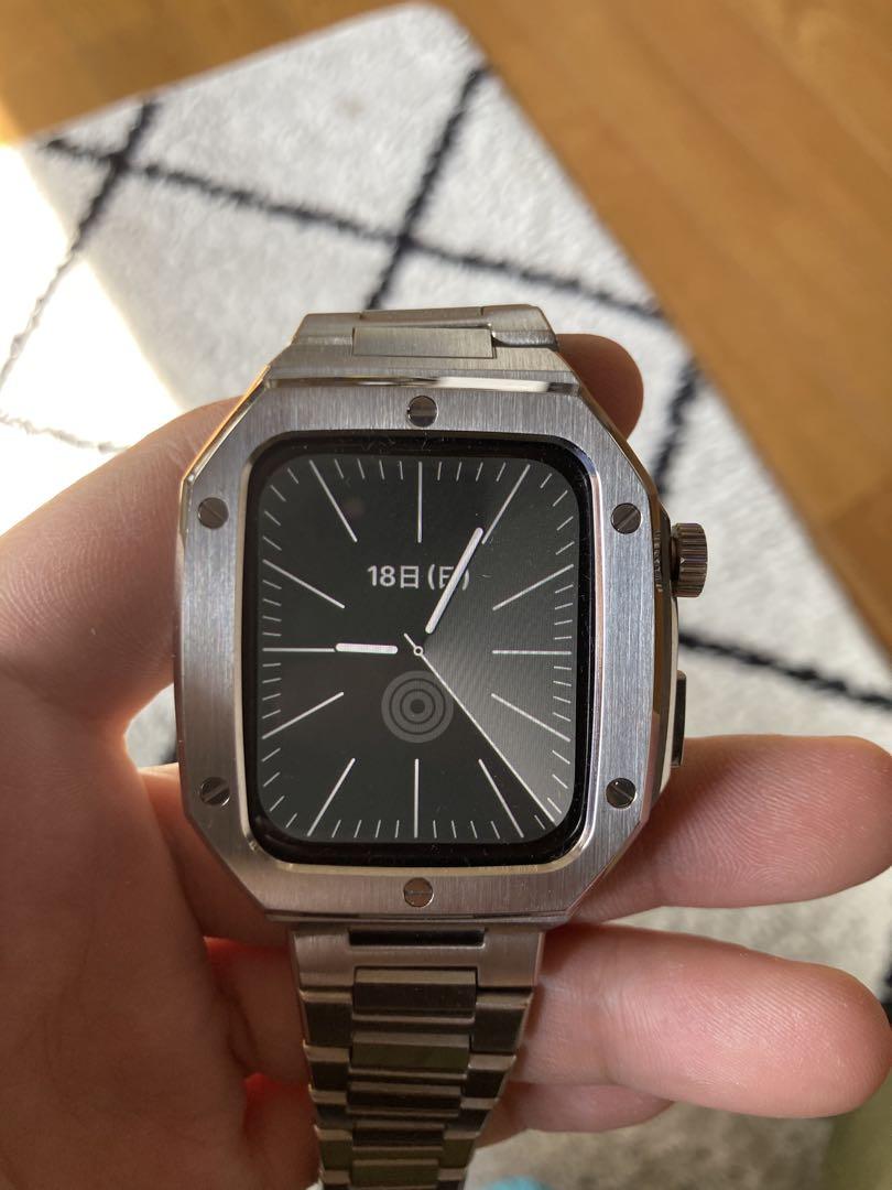 Apple Watch se 44mm ブラック　メタルカバー付