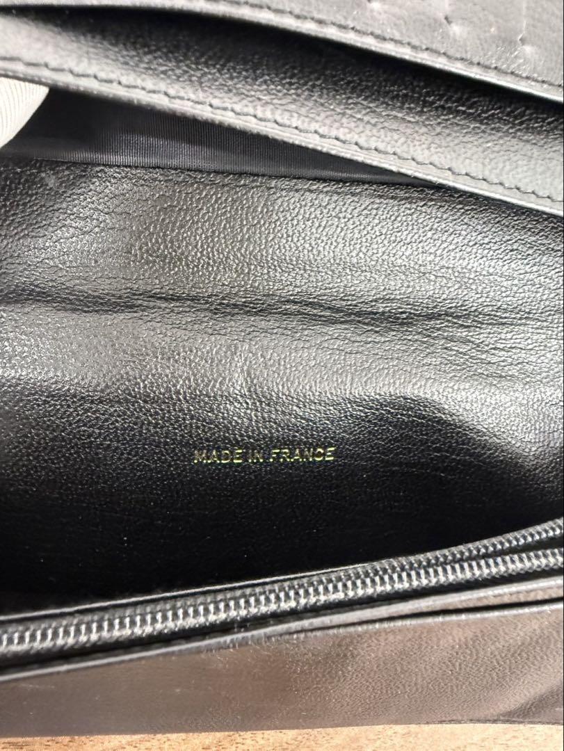 【CHANEL シャネル】レザー 長財布 ブラック ゴールド金具 ココマーク付き