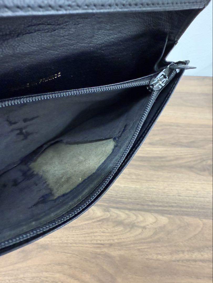 【CHANEL シャネル】レザー 長財布 ブラック ゴールド金具 ココマーク付き