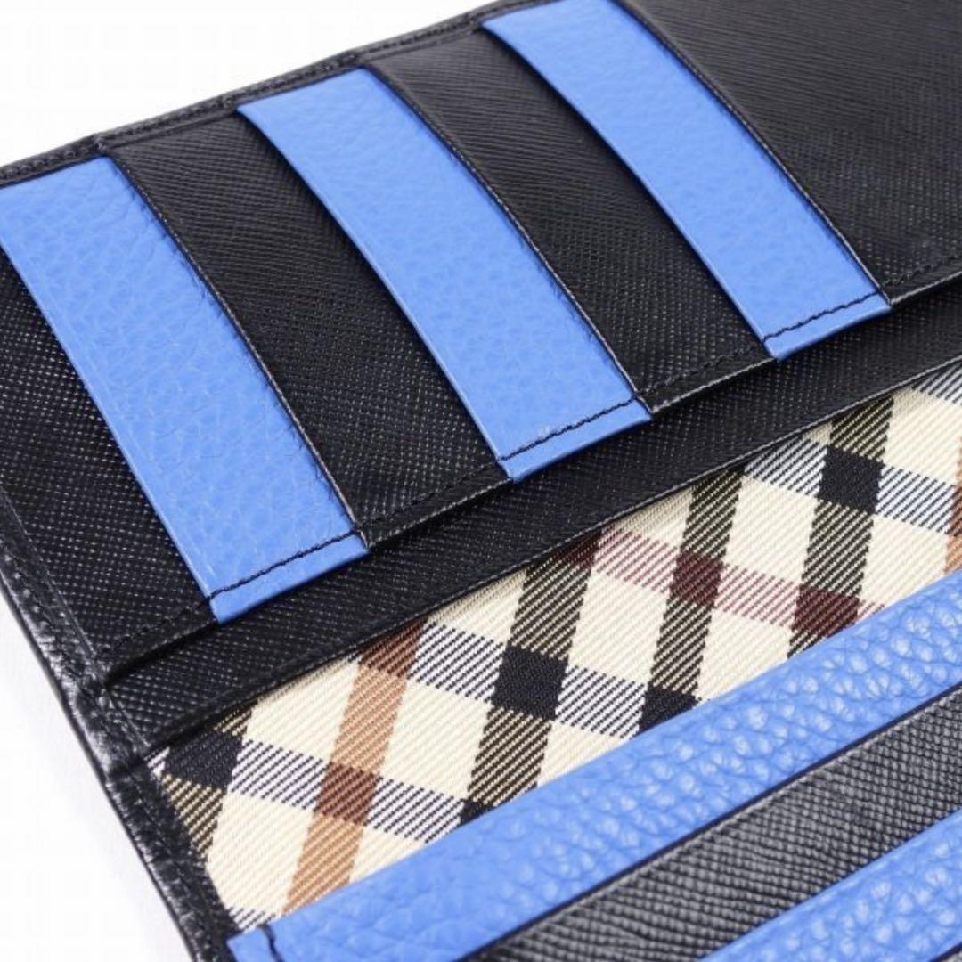 DAKS LONDON 日本製 牛革レザー 二つ折り 長財布 黒 かぶせ 本革