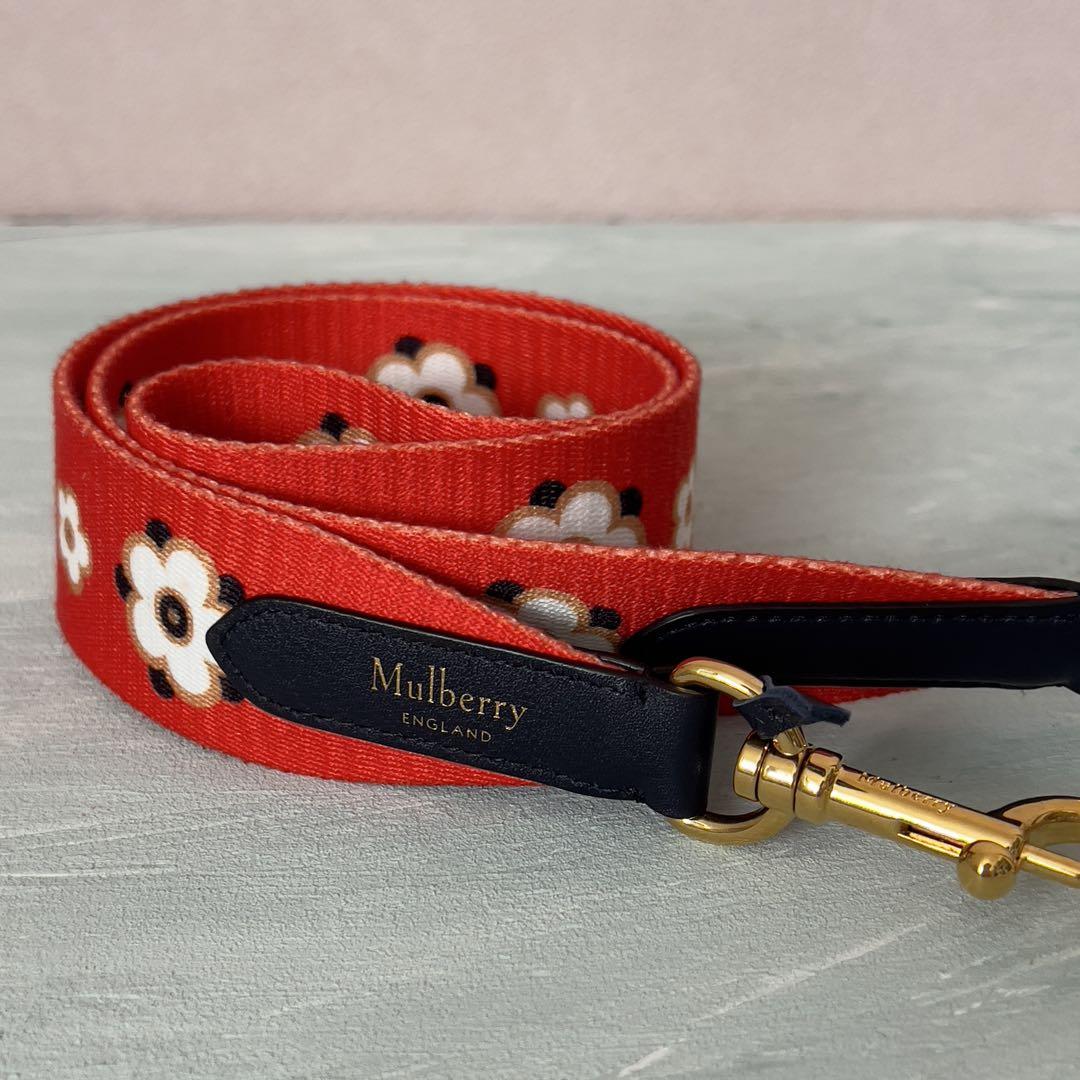 美品✨ MULBERRY 18AW バッグ用ショルダーストラップ オレンジ 花柄