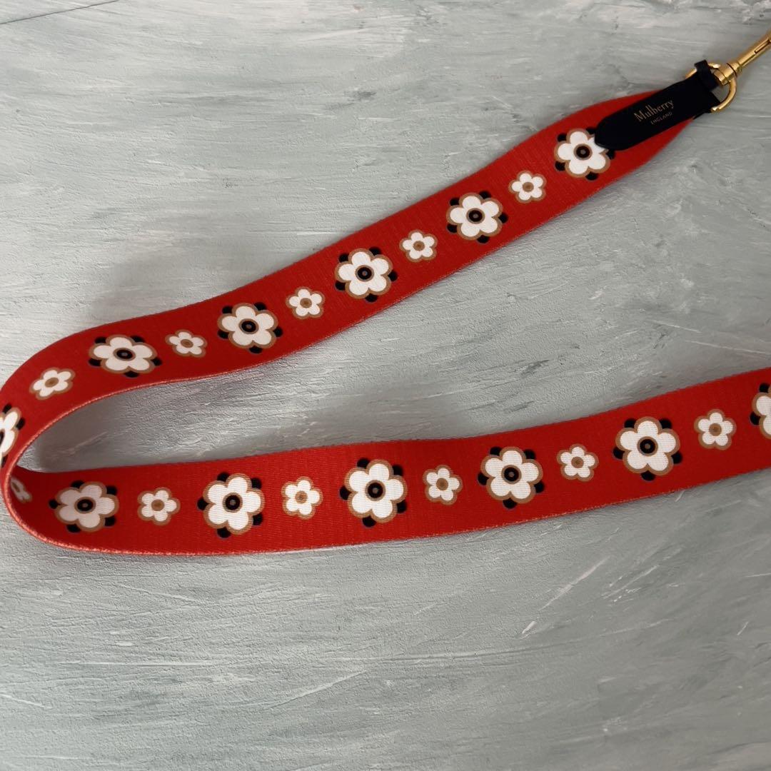 美品✨ MULBERRY 18AW バッグ用ショルダーストラップ オレンジ 花柄