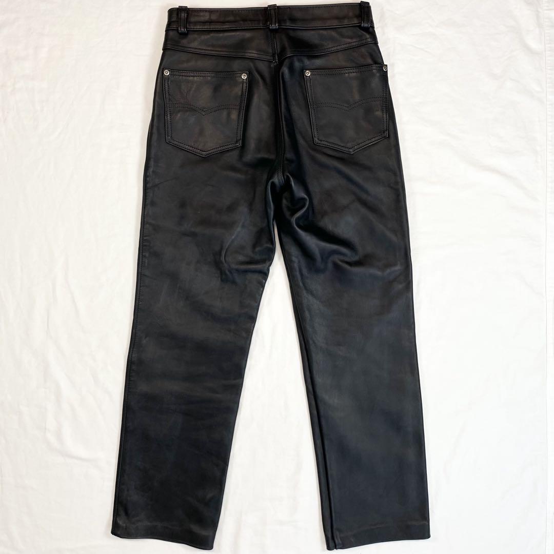 Schott ショット USA製 本革 カウレザー レザーパンツ W32 黒 Schott ショット USA製 本革 カウレザー レザーパンツ W32 黒