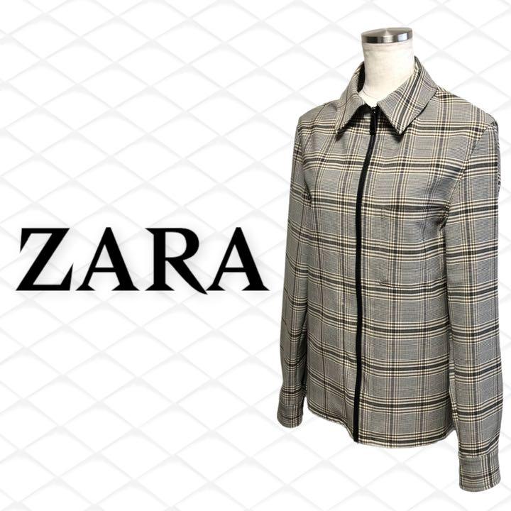 242. ZARA チェック柄ジッパージャケット