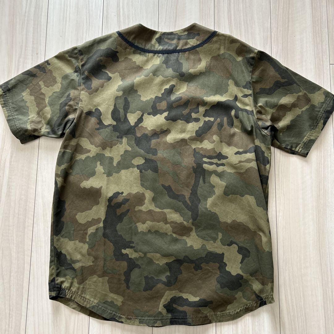 STUSSY カモフラージュ ベースボールシャツ Lサイズ