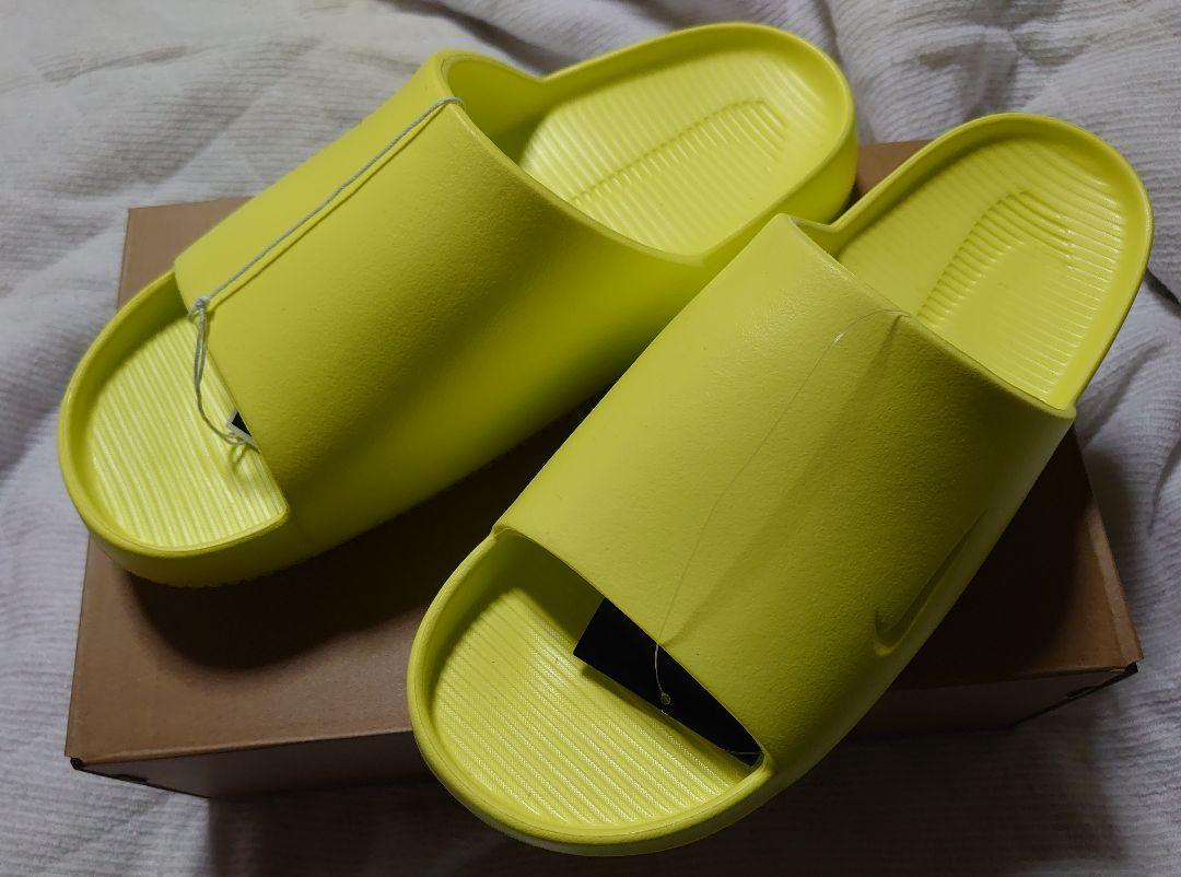 ★蛍光イエロー！★NIKEナイキ★ゴツめ厚底サンダルスライド★３０cmＵＳ：１２