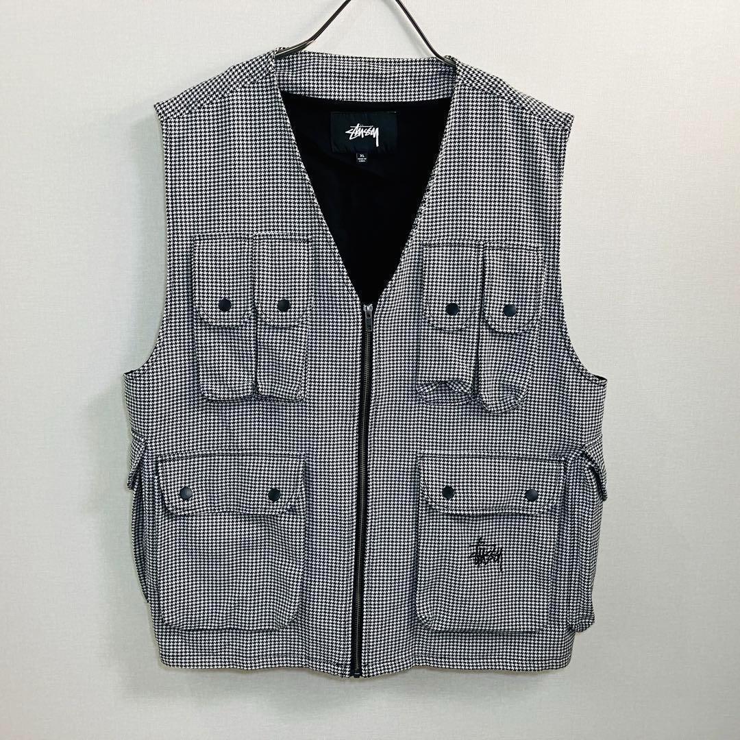 大人気】ステューシー Houndstooth 千鳥格子 フィッシングベスト