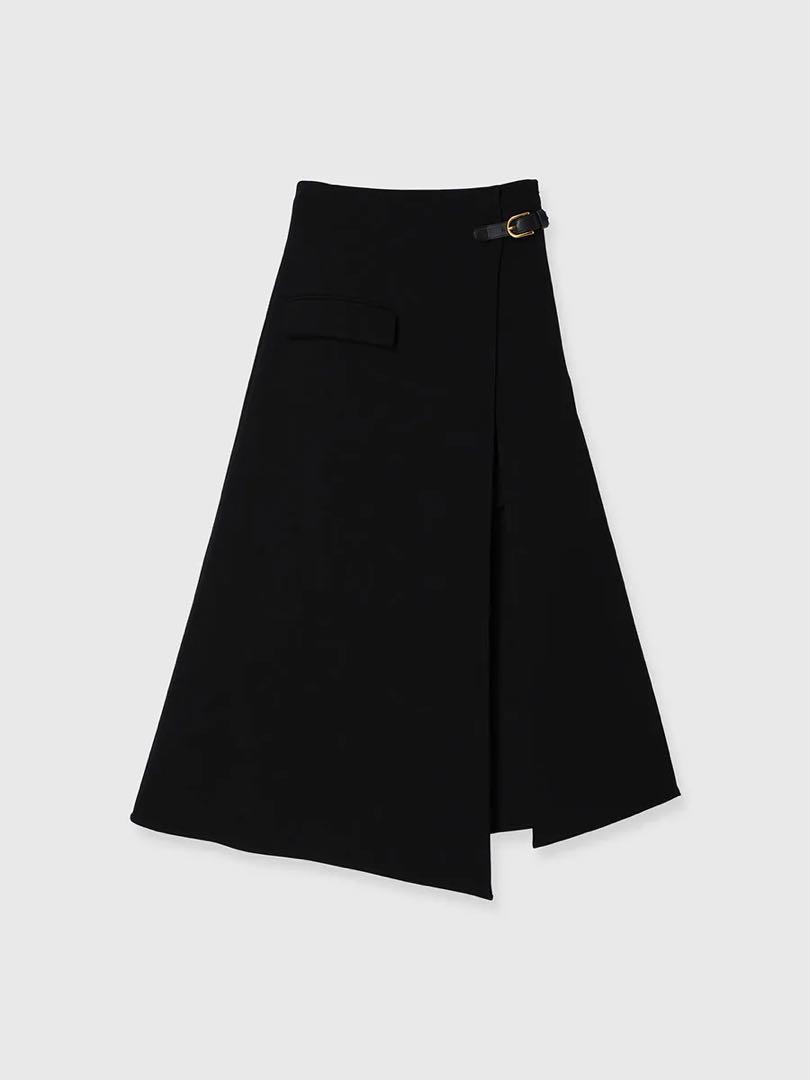 anuans アシンメトリーレイヤードスカート　BLACK