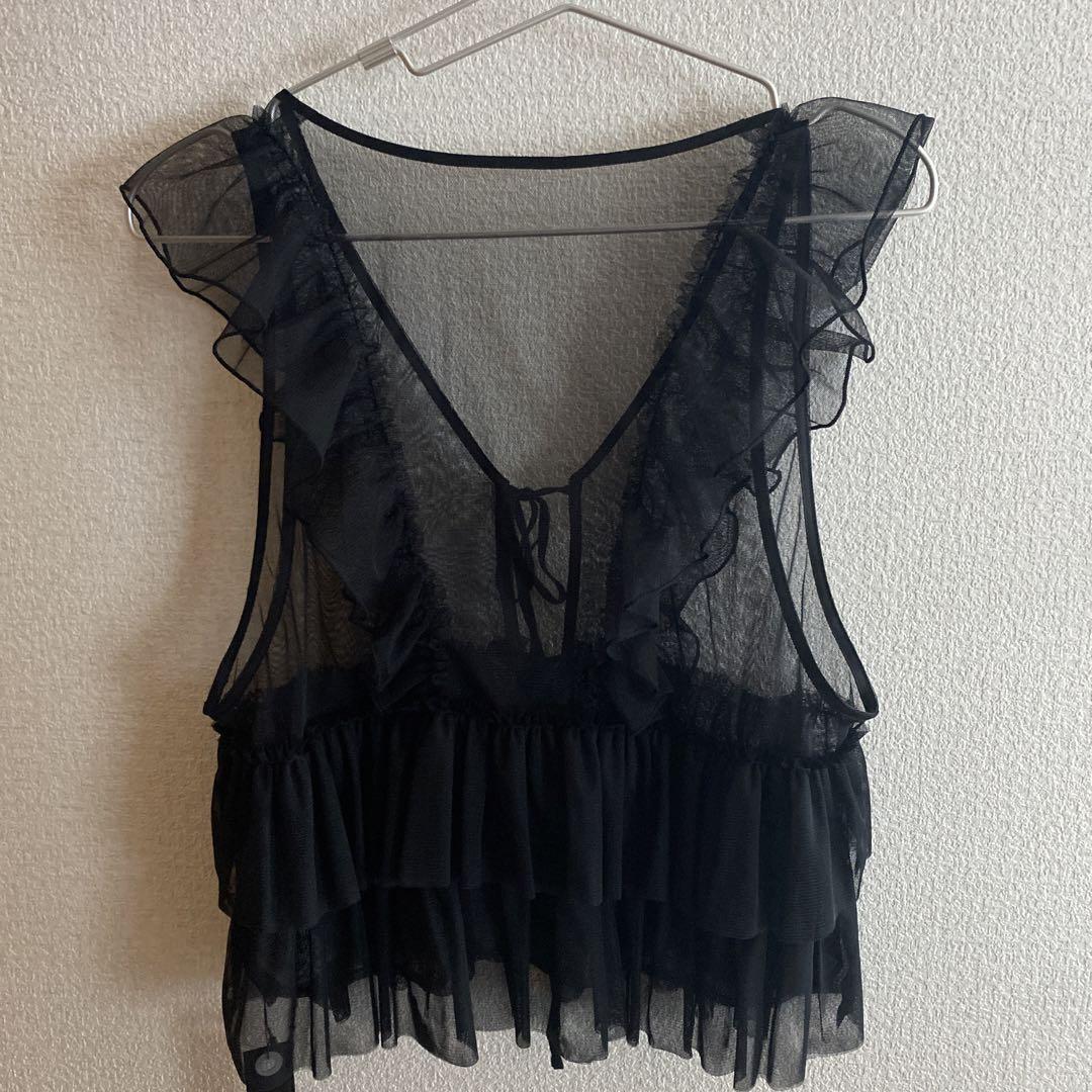 JEANASIS - 【新品】JEANASISチュールフリルベストの通販 by