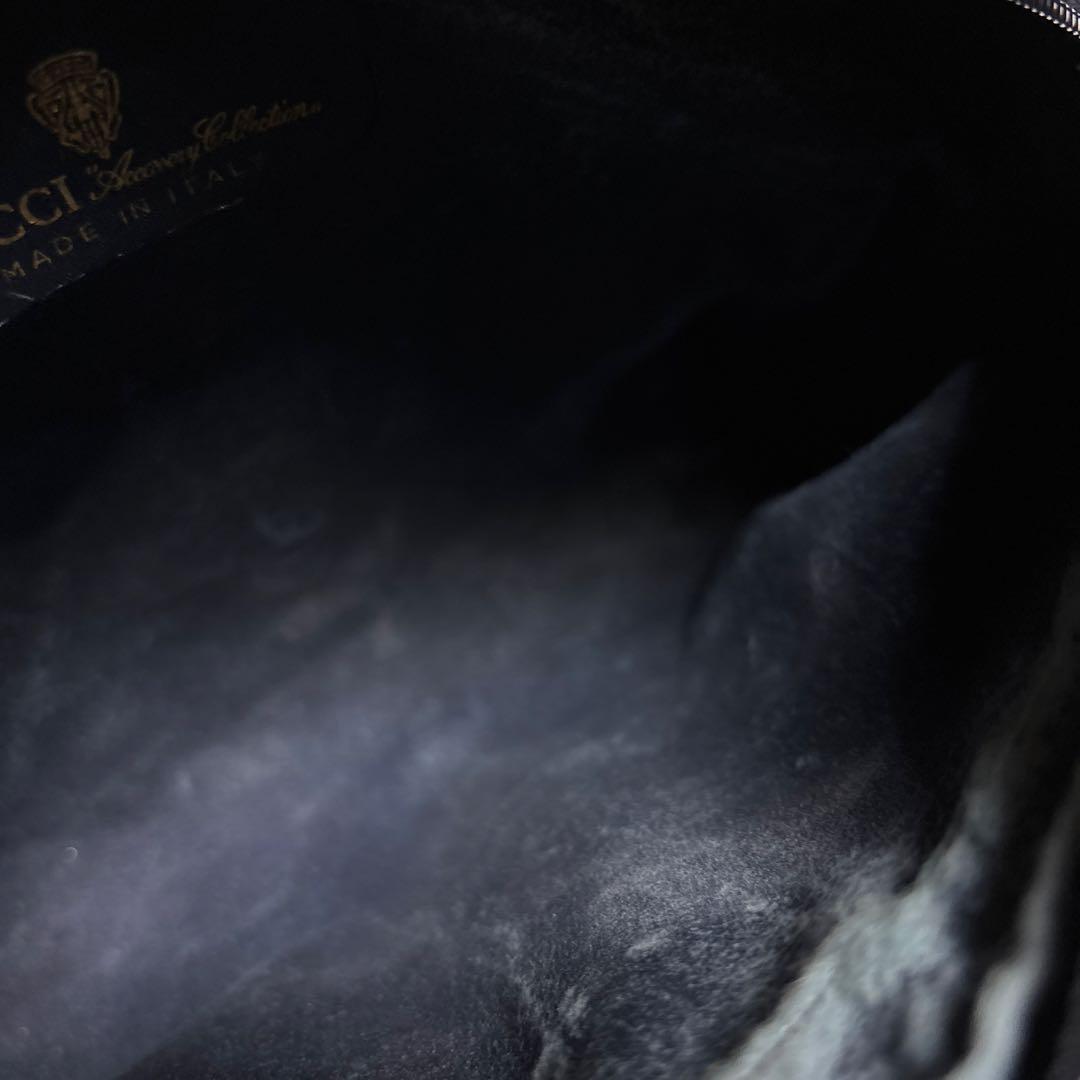 GUCCI オールドグッチ PVC クラッチバッグ GG ネイビー シェリー