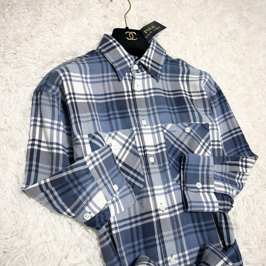 新品タグ付き 現行 ポロラルフローレン シャツワンピ マドラスチェック インド綿 画像3