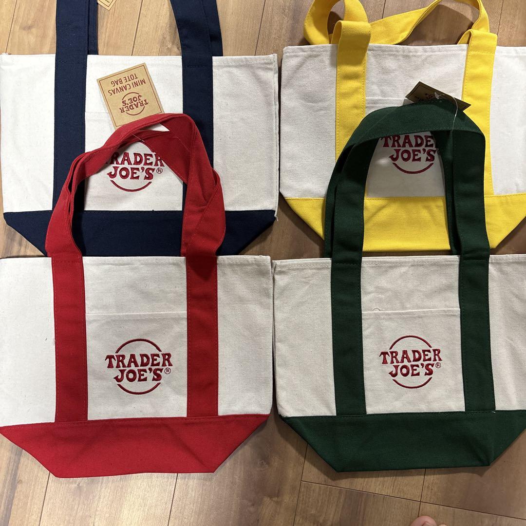 【新品未使用】Trader Joe's ミニトート4色セット トレーダージョーズ ミニキャンバス トート バッグ 4色セット