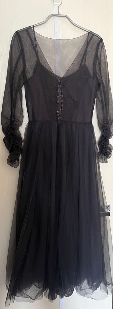 SNIDEL（スナイデル） バックレースチュールロングワンピース