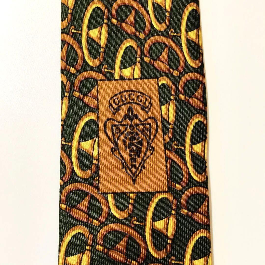 GUCCI ネクタイ パネル柄 グリーン