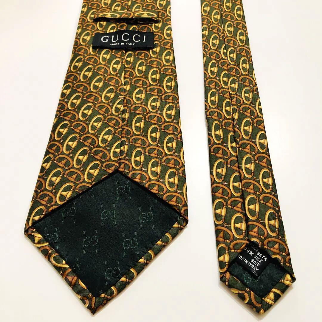 GUCCI ネクタイ パネル柄 グリーン