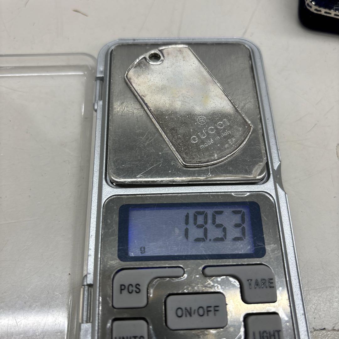 B4804 GUCCI グッチ　ドッグタグ　ペンダントトップ　シルバー925