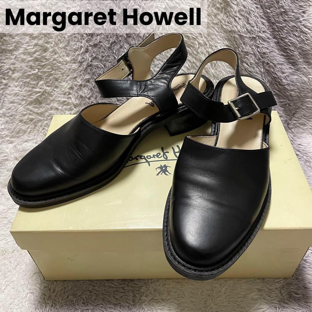 s96e Margaret Howell ストラップサンダル ラウンドトゥ 黒