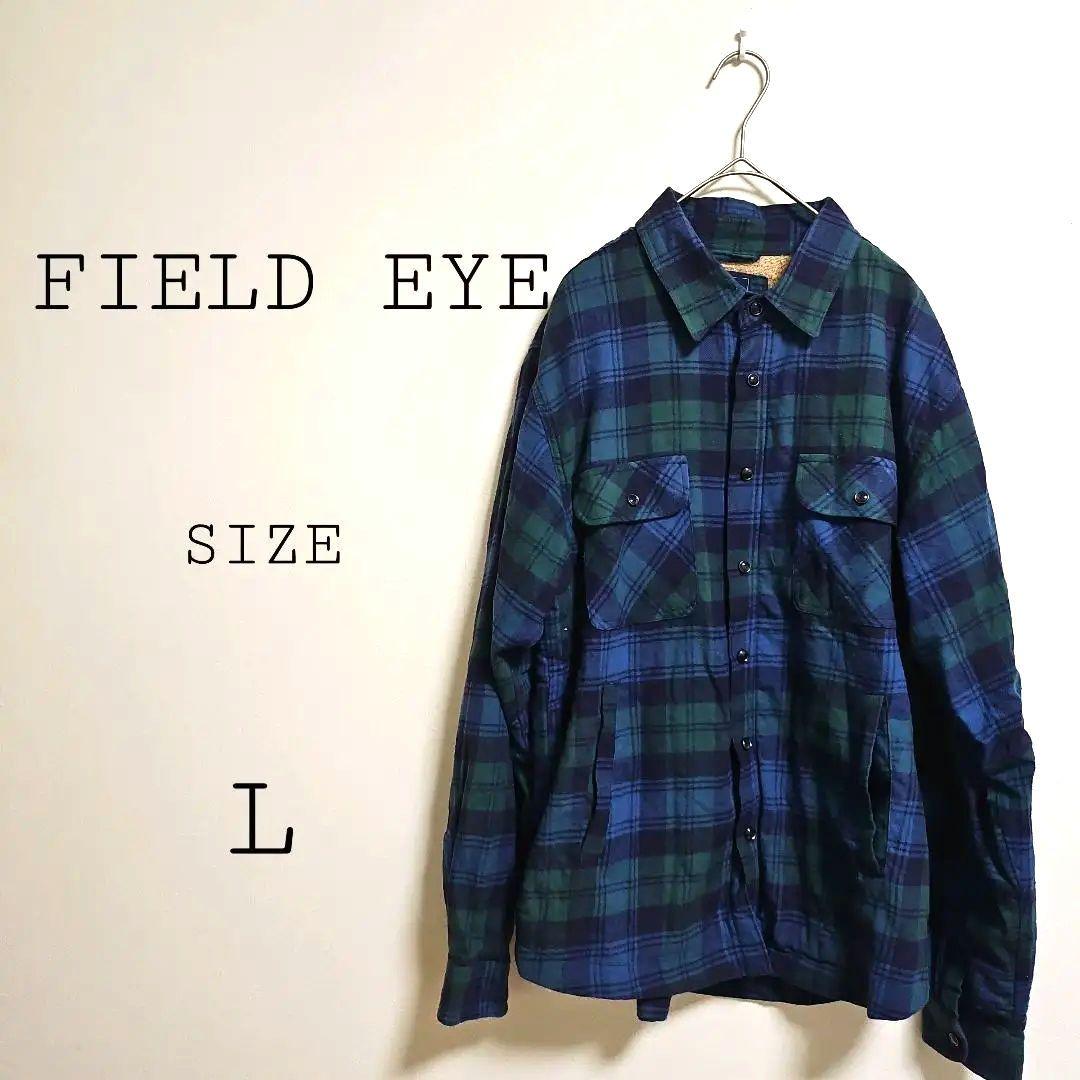 【フィールドアイ】チェックネルシャツ　ボア裏地　グリーン系　アメカジ　アウトドア