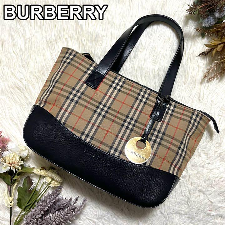 ブラウン系華麗 【極美品】BURBERRY ハンドバッグ ノバチェック