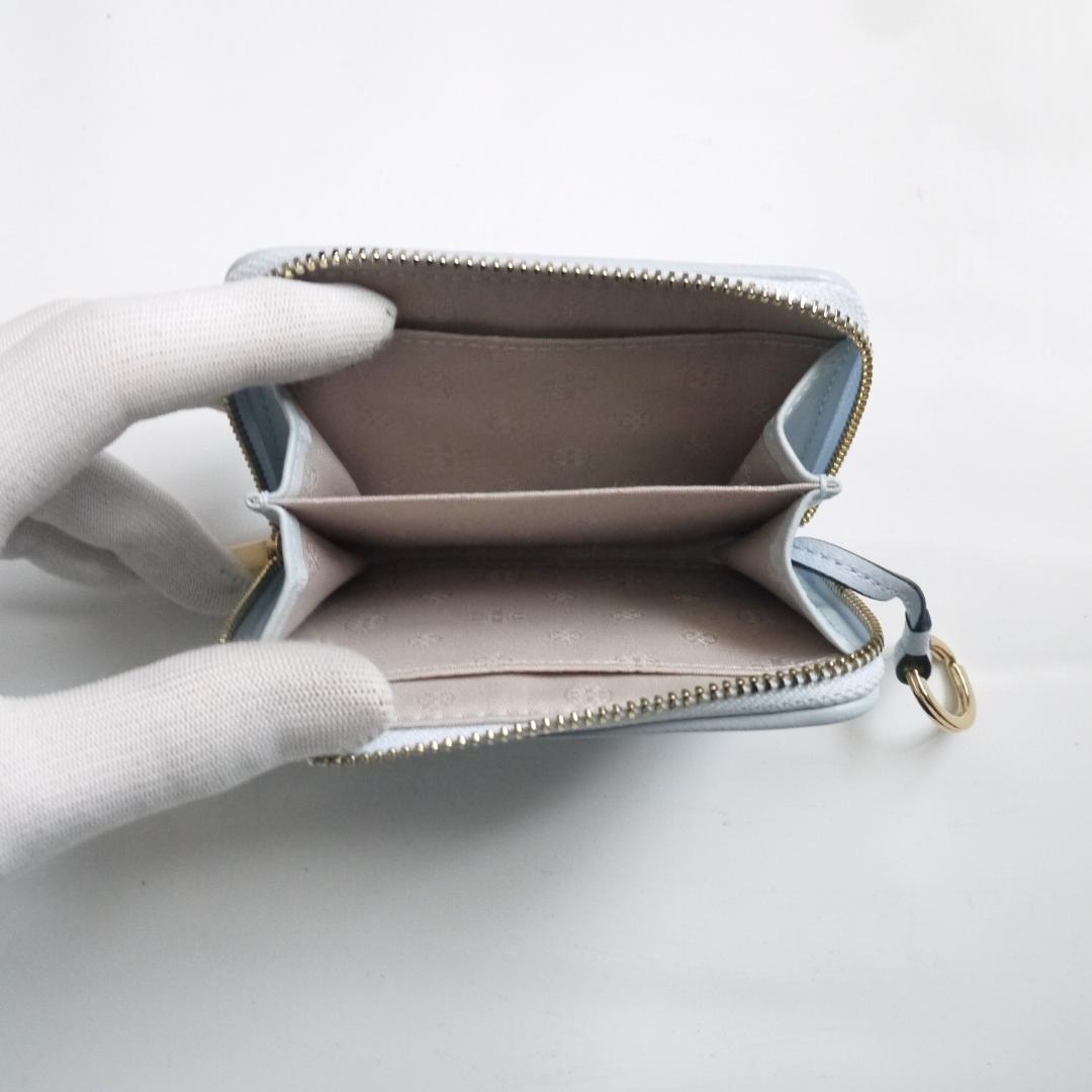 極美品　トリーバーチ　キルティング　レザー　コインケース　小銭入れ　スカイブルー 極美品 トリーバーチ キルティング レザー コインケース 小銭