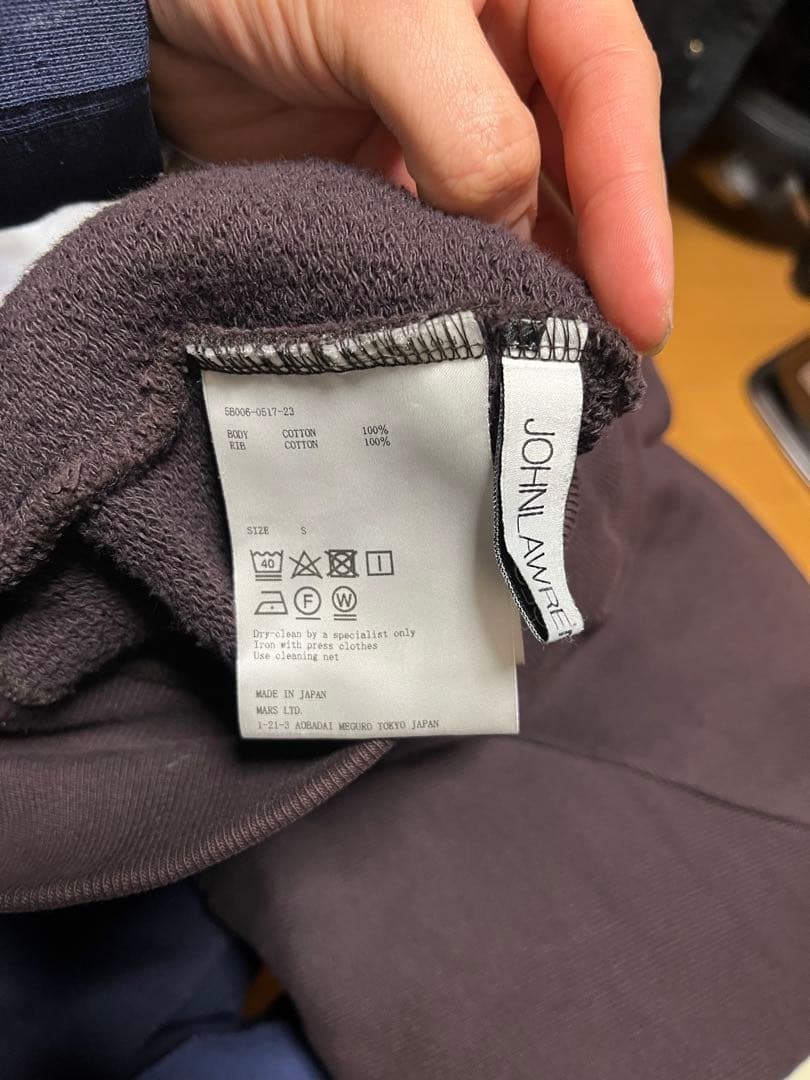 売れ筋新商品 JOHNLAWRENCESULLIVAN 20ss ダメージジップスウェット