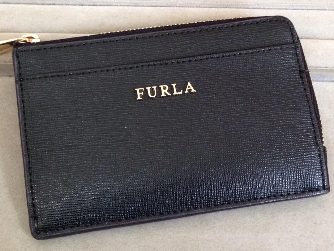 未使用 FURLA フルラ レザー L字ファスナー 財布 カードケース 黒