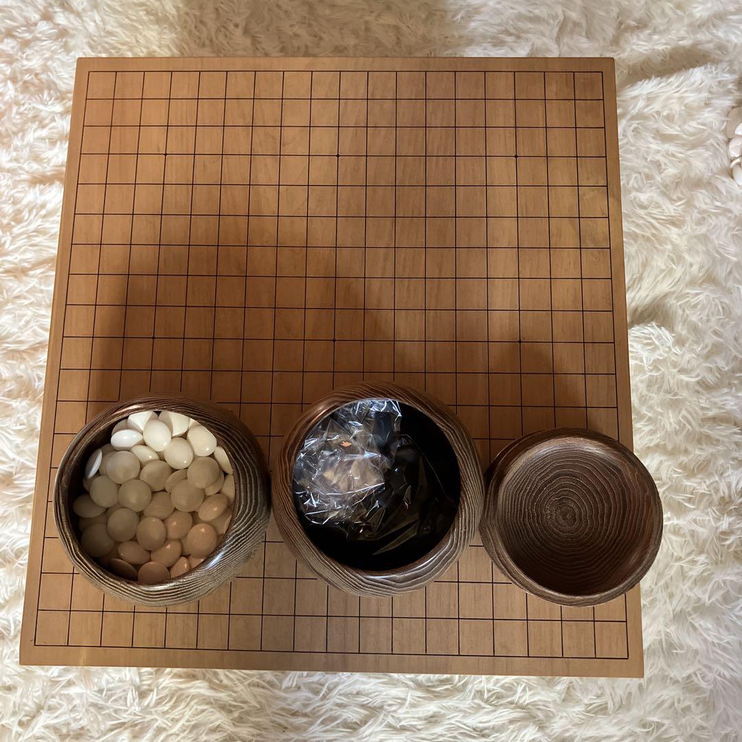 ✨高級✨ 囲碁セット 板目 木裏 極厚 へそあり 脚付 一枚板