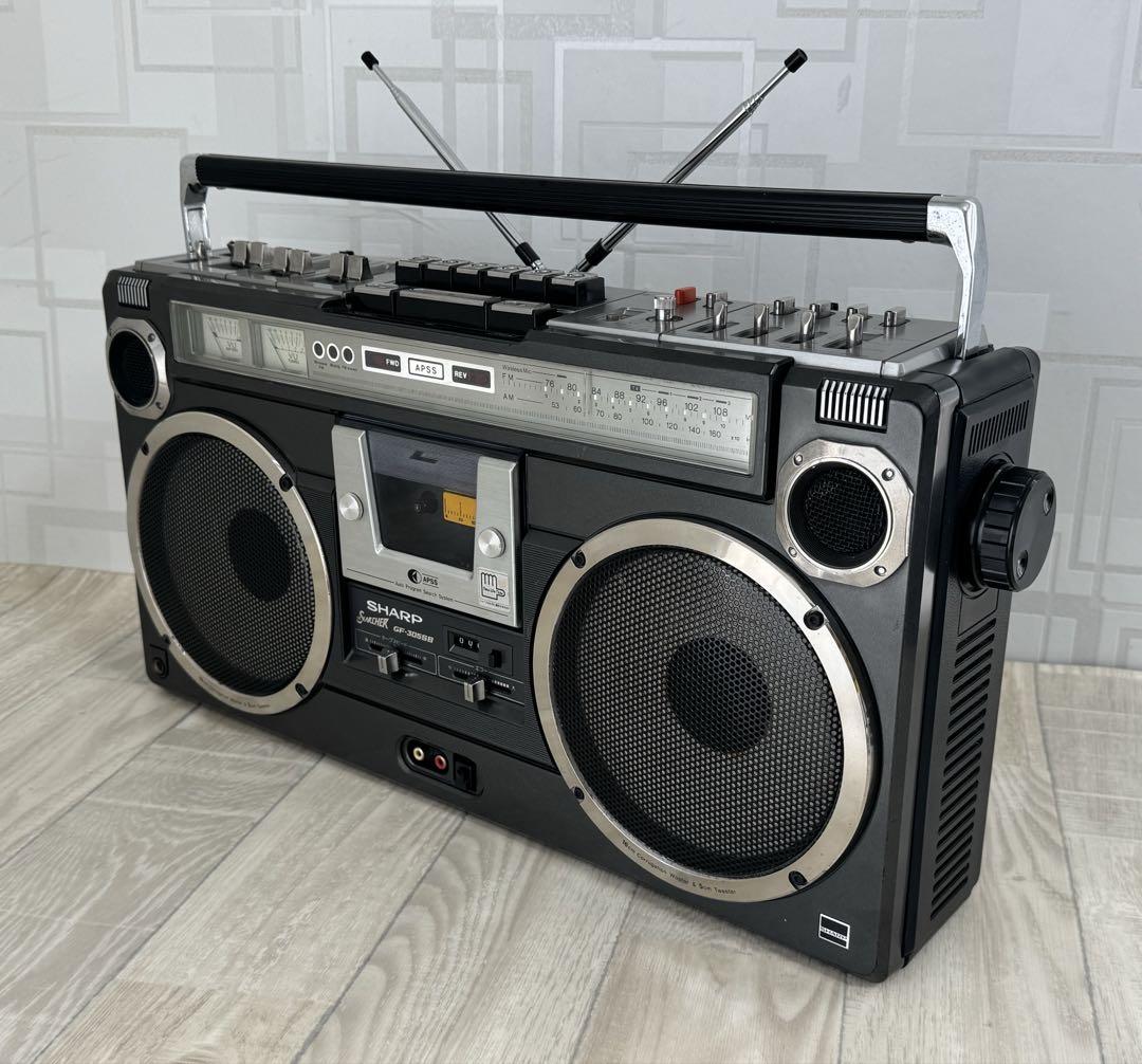 【動作品・名機レア】 SHARP シャープ GF-305 昭和レトロ ラジカセ