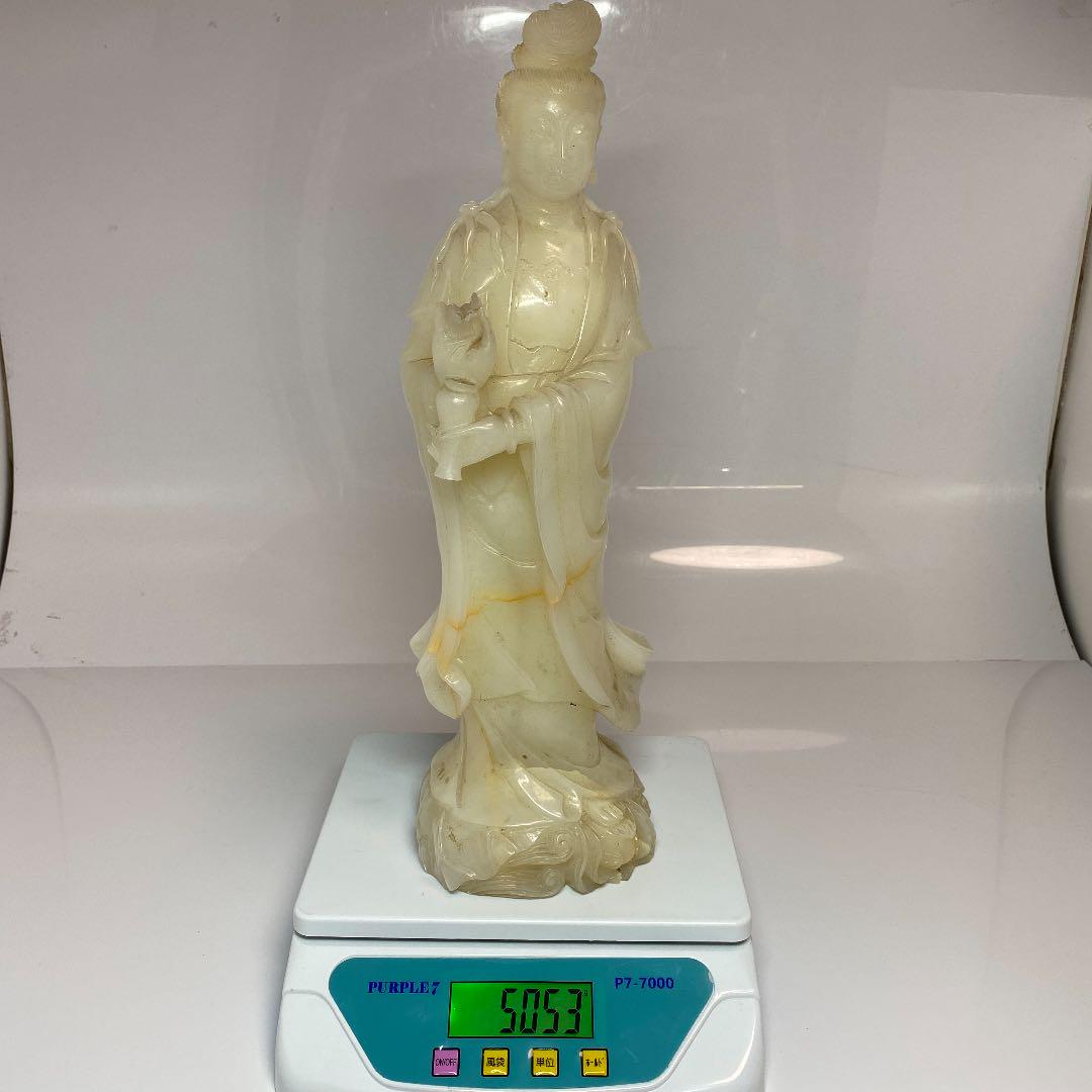 定番送料無料 白砡製 5053g K4-0410③ q8OdH-m49831943318 観音像 高さ39.5cm 100%新品爆買い