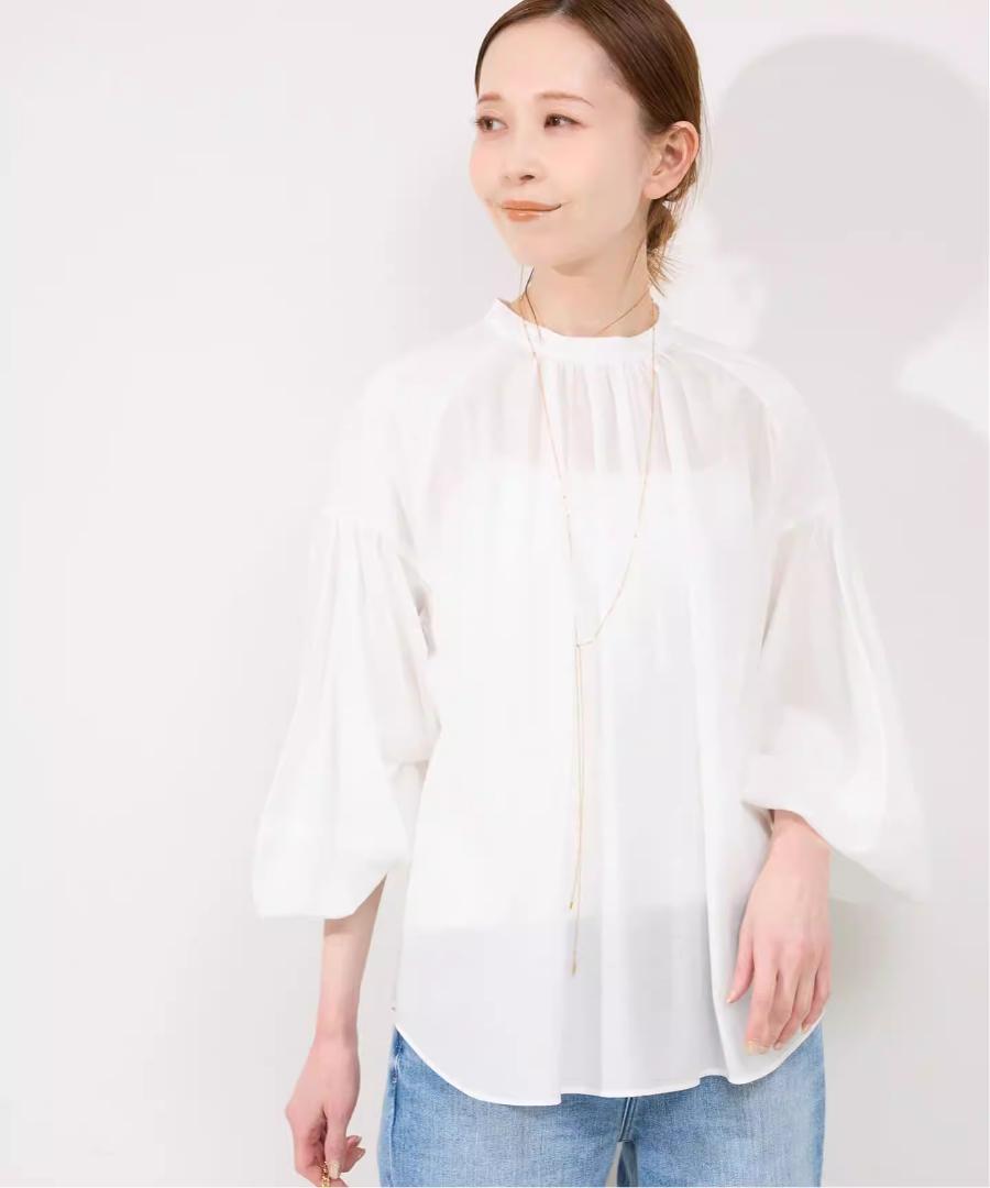 SLOBE IENA シアーボリュームスリーブブラウス
